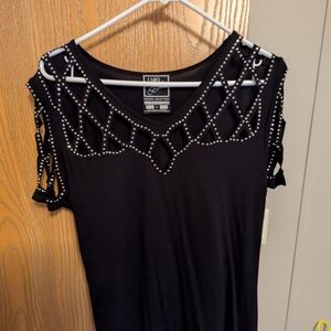 Black Studded Women's Top